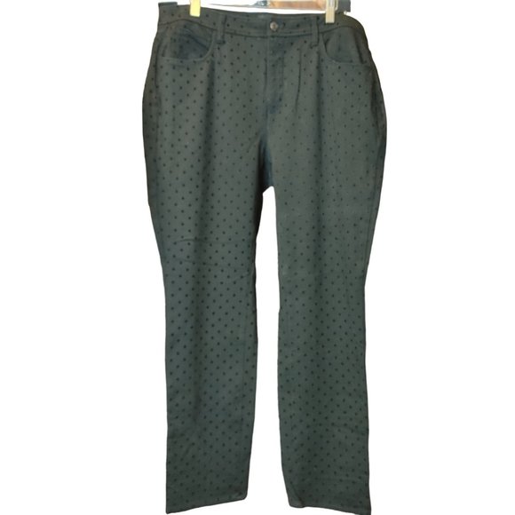 Talbot's Women's Black Polka Dot Soho 5-Pocket Straight Leg Pant 16W - Picture 3 of 6